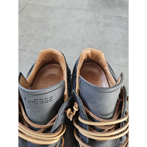 Esseutesse Leather Fringe Sneaker Black Women’s Size 39 EUR 9 US Made In Italy - Picture 6 of 11